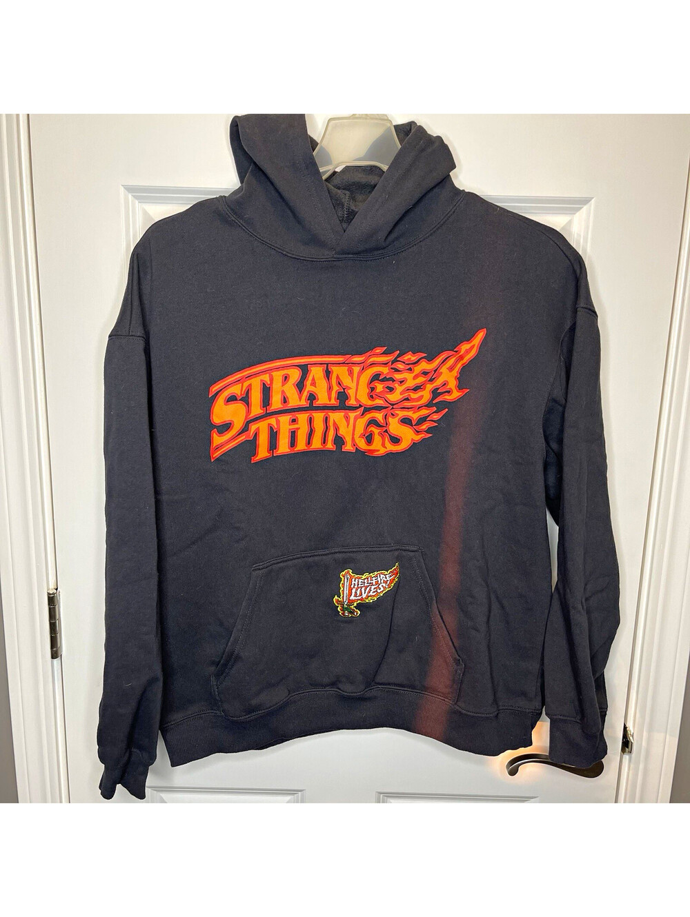 Netflix Stranger Things Hellfire Club Graphic Fleece Hoodie with Patch XL